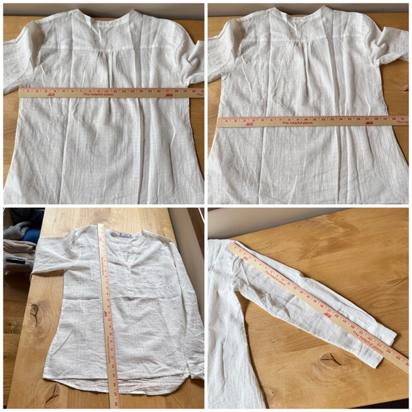 CARVE DESIGNS DYLAN TEXTURED SHIRT 100% ORGANIC COTTON ROLL TAB SLEEVES M - Picture 11 of 11